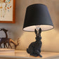 Harz Hase Schreibtischlampe mit konischem Schirm Studienzimmer 1 Licht Tier Schreibtischlampe in Schwarz