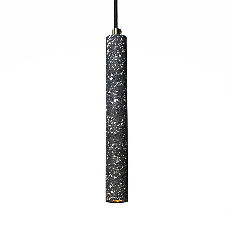 Terrazzo Flöte Pendelleuchte Nordic 10"/19.5" Hoch LED Bistro Hängelampe in Weiß/Schwarz
