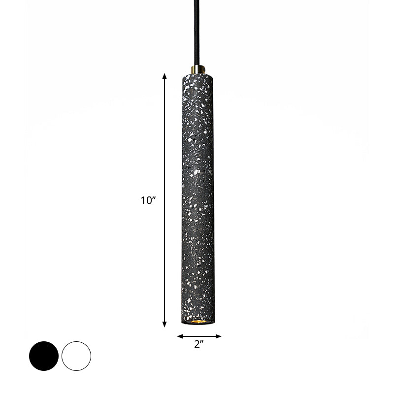 Terrazzo Flöte Pendelleuchte Nordic 10"/19.5" Hoch LED Bistro Hängelampe in Weiß/Schwarz
