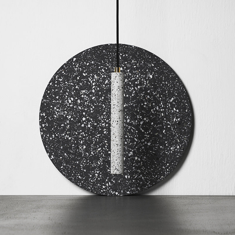 Terrazzo Flöte Pendelleuchte Nordic 10"/19.5" Hoch LED Bistro Hängelampe in Weiß/Schwarz