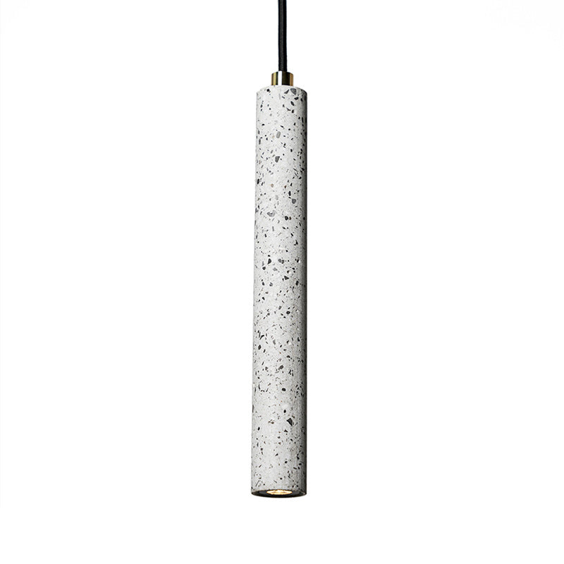 Terrazzo Flöte Pendelleuchte Nordic 10"/19.5" Hoch LED Bistro Hängelampe in Weiß/Schwarz