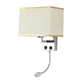 Frendorf | Stoff Rechteckiger Spotlight Wandleuchte Nordic 1-Licht Schwarz/Leinen/Beige Wandmontierte Beleuchtungseinrichtung