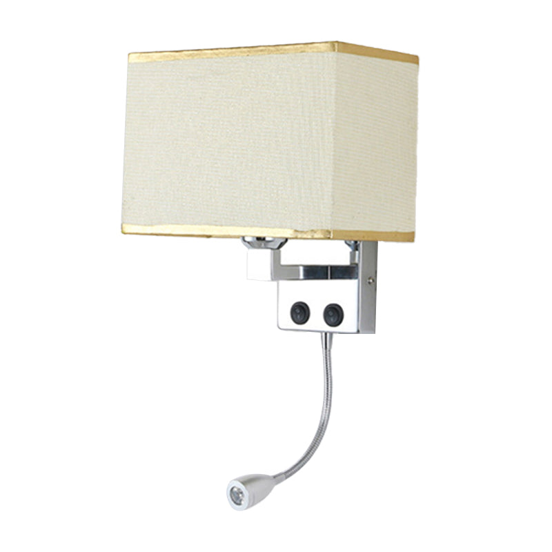 Frendorf | Stoff Rechteckiger Spotlight Wandleuchte Nordic 1-Licht Schwarz/Leinen/Beige Wandmontierte Beleuchtungseinrichtung