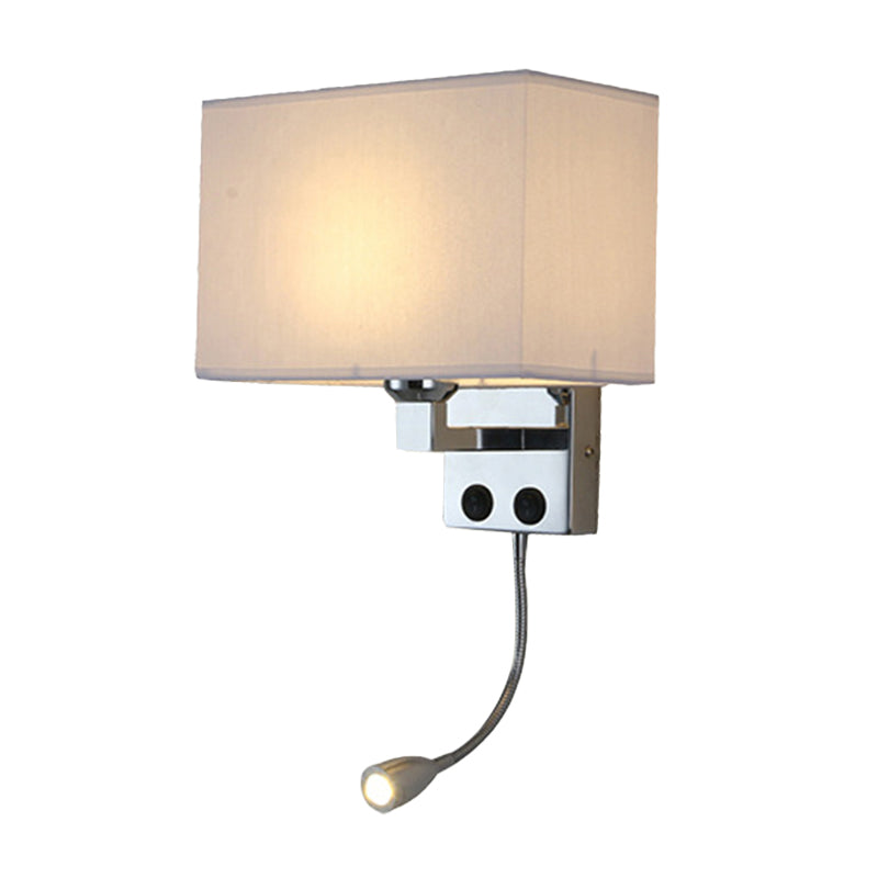 Frendorf | Stoff Rechteckiger Spotlight Wandleuchte Nordic 1-Licht Schwarz/Leinen/Beige Wandmontierte Beleuchtungseinrichtung