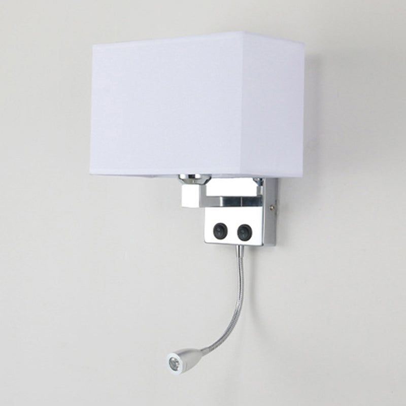 Frendorf | Stoff Rechteckiger Spotlight Wandleuchte Nordic 1-Licht Schwarz/Leinen/Beige Wandmontierte Beleuchtungseinrichtung