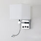 1 Kopf Nachttisch Wand Leseleuchte Modern Schwarz/Beige/Kaffee Spotlight Wandlicht mit rechteckigem Stoffschirm