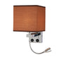 1 Kopf Nachttisch Wand Leseleuchte Modern Schwarz/Beige/Kaffee Spotlight Wandlicht mit rechteckigem Stoffschirm