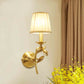 Frendorf | Gold Wheat Branch Wandlamp Boerderij Metaal Enkele Slaapkamer Wandmontage Armatuur met Verzamelde Stoffen Kappen