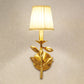 Frendorf | Gold Wheat Branch Wandlamp Boerderij Metaal Enkele Slaapkamer Wandmontage Armatuur met Verzamelde Stoffen Kappen