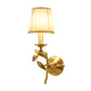 Frendorf | Gold Wheat Branch Wandlamp Boerderij Metaal Enkele Slaapkamer Wandmontage Armatuur met Verzamelde Stoffen Kappen