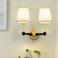 Frendorf | 1/2-Kopf Wandleuchte Lichtarmatur Minimale konische Stoff Wandleuchte in Gold
