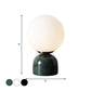 Einfache Ball Nachttischlampe Milchglas 1 Kopf Nachttischlampe mit Schwarz/Weiß/Grün Marmorfuß