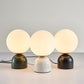 Einfache Ball Nachttischlampe Milchglas 1 Kopf Nachttischlampe mit Schwarz/Weiß/Grün Marmorfuß