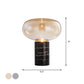 9,5"/15" W Einzelne Wohnraum Nachtlicht Postmoderne schwarze Marmor Tischlampe mit Ellipse grau/bernsteinfarbigem Glasschirm