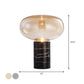 9,5"/15" W Einzelne Wohnraum Nachtlicht Postmoderne schwarze Marmor Tischlampe mit Ellipse grau/bernsteinfarbigem Glasschirm