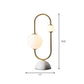 Messing Schaltkreis Design Nachtlampe Postmodern 2 Glühbirnen Weißes Glas Tischbeleuchtung mit Marmorbasis