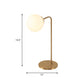 S/C-geformte/Biegung Nachttischleuchte Metall 1/2-Kopf Designer Nachtlampe in Gold mit Kugel Creme-Glas-Schirm