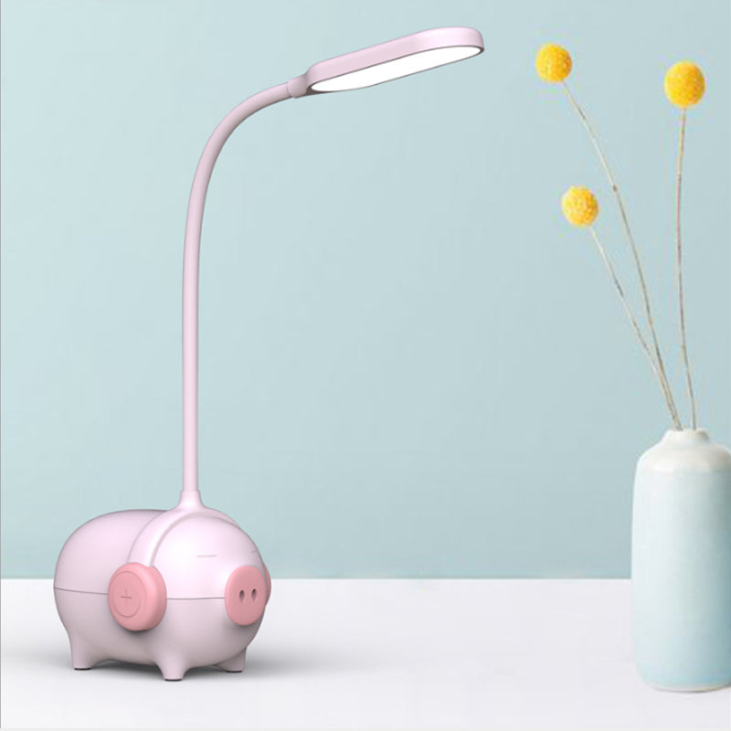 Piggy Kindergarten LED Schreibtischlampe 1 Kopf Tier Leselampe mit flexiblem Schwanenhals