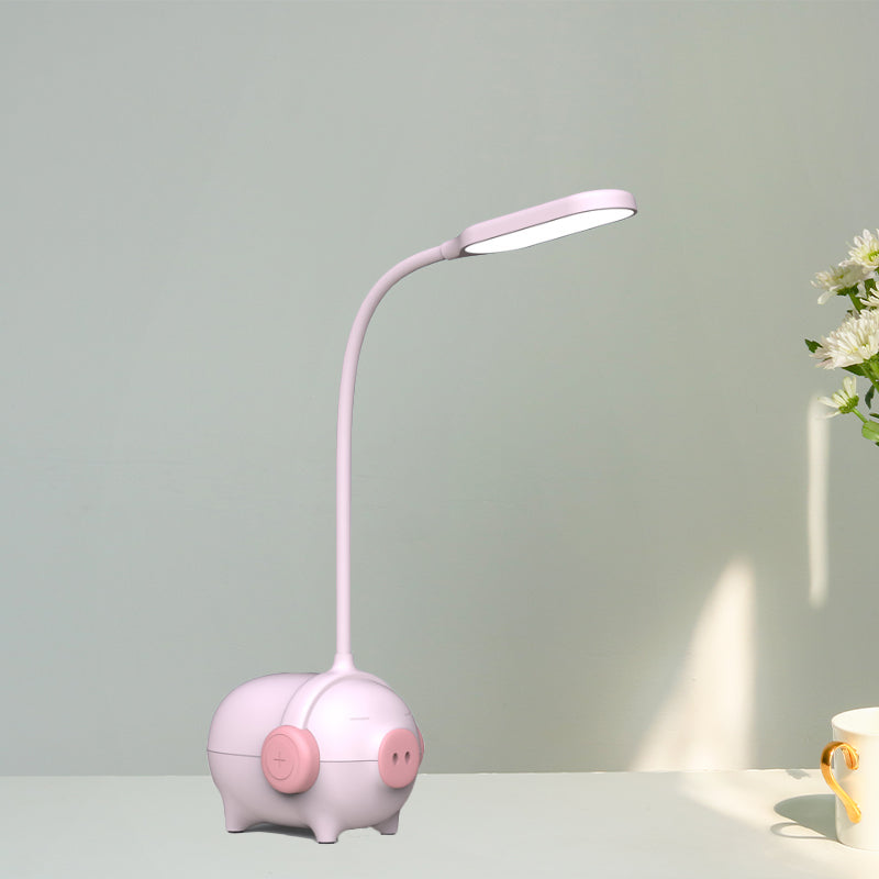 Piggy Kindergarten LED Schreibtischlampe 1 Kopf Tier Leselampe mit flexiblem Schwanenhals