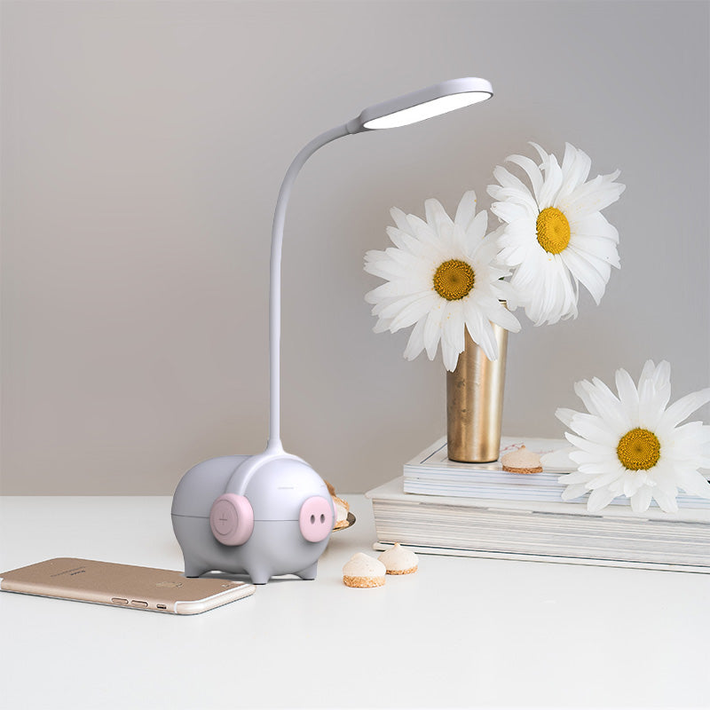 Piggy Kindergarten LED Schreibtischlampe 1 Kopf Tier Leselampe mit flexiblem Schwanenhals