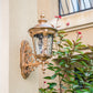 Frendorf | Schwarz/Messing Kegelförmige Wandleuchte Retro Genoppte Glas 1 Kopf Klein/Groß Patio Wandmontierte Lampe