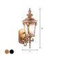 Frendorf | Schwarz/Messing Kegelförmige Wandleuchte Retro Genoppte Glas 1 Kopf Klein/Groß Patio Wandmontierte Lampe