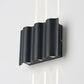 Frendorf | 2/4/6-Licht Patio LED Wandleuchte Moderne Schwarze Aufbauwandleuchte mit Wellenförmigem Metallschirm, Warm/Weißes Licht