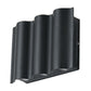 Frendorf | 2/4/6-Licht Patio LED Wandleuchte Moderne Schwarze Aufbauwandleuchte mit Wellenförmigem Metallschirm, Warm/Weißes Licht