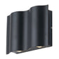 Frendorf | 2/4/6-Licht Patio LED Wandleuchte Moderne Schwarze Aufbauwandleuchte mit Wellenförmigem Metallschirm, Warm/Weißes Licht
