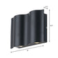 Frendorf | 2/4/6-Licht Patio LED Wandleuchte Moderne Schwarze Aufbauwandleuchte mit Wellenförmigem Metallschirm, Warm/Weißes Licht