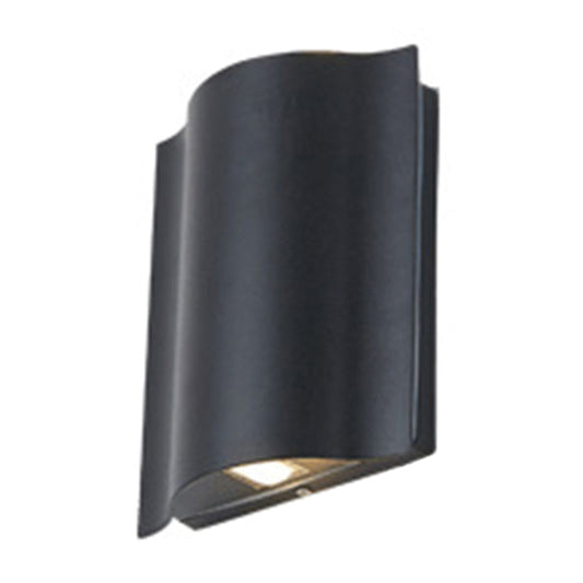 Frendorf | 2/4/6-Licht Patio LED Wandleuchte Moderne Schwarze Aufbauwandleuchte mit Wellenförmigem Metallschirm, Warm/Weißes Licht