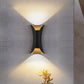 Klein/Groß Fließende LED Wandleuchte Modern Metall 2 Leuchtmittel Schwarz/Weiß/Weiß-Gold Oben Unten Licht für Terrasse
