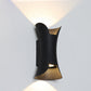 Klein/Groß Fließende LED Wandleuchte Modern Metall 2 Leuchtmittel Schwarz/Weiß/Weiß-Gold Oben Unten Licht für Terrasse
