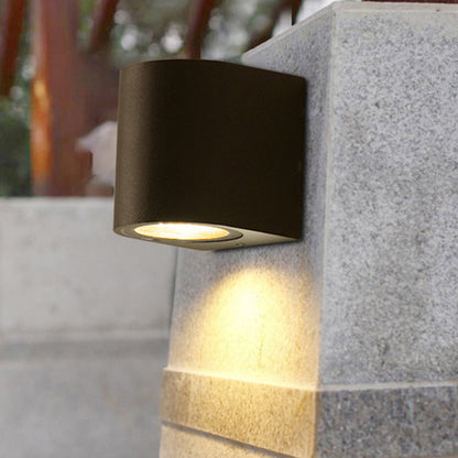 Frendorf | Moderne 1/2-Licht LED Buitenwandmontage Zwarte Driehoek/Cilinder/Rechthoek Sconces Verlichting met Metalen Kap