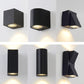 Frendorf | Moderne 1/2-Licht LED Buitenwandmontage Zwarte Driehoek/Cilinder/Rechthoek Sconces Verlichting met Metalen Kap