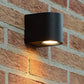 Frendorf | Moderne 1/2-Licht LED Buitenwandmontage Zwarte Driehoek/Cilinder/Rechthoek Sconces Verlichting met Metalen Kap