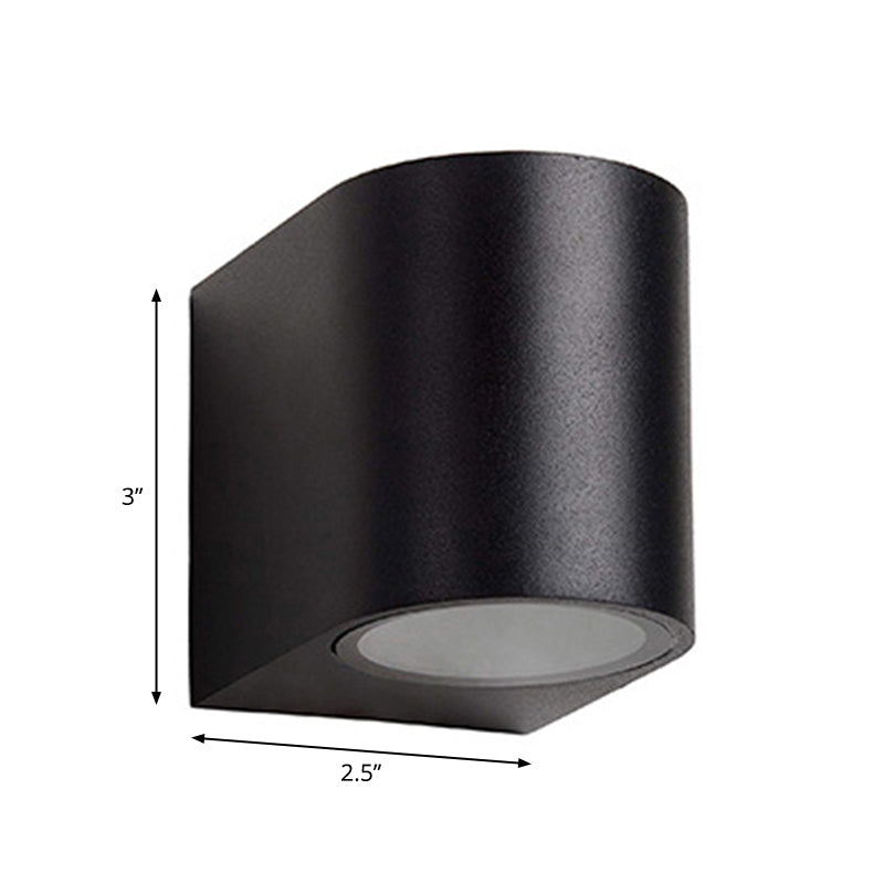 Frendorf | Moderne 1/2-Licht LED Buitenwandmontage Zwarte Driehoek/Cilinder/Rechthoek Sconces Verlichting met Metalen Kap