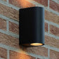 Frendorf | Moderne 1/2-Licht LED Buitenwandmontage Zwarte Driehoek/Cilinder/Rechthoek Sconces Verlichting met Metalen Kap