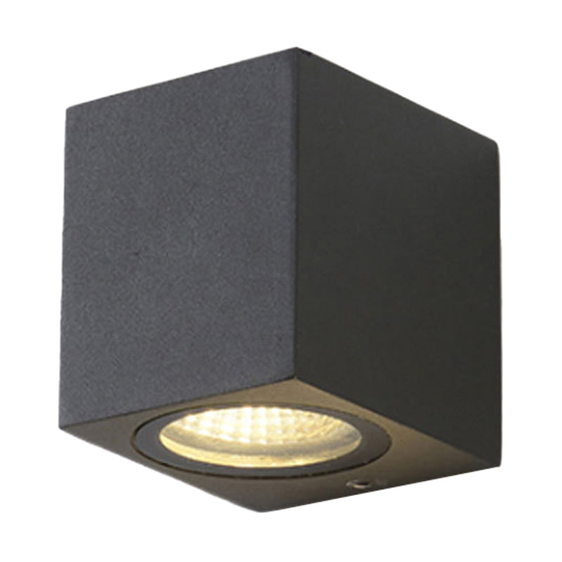 Frendorf | Moderne 1/2-Licht LED Buitenwandmontage Zwarte Driehoek/Cilinder/Rechthoek Sconces Verlichting met Metalen Kap