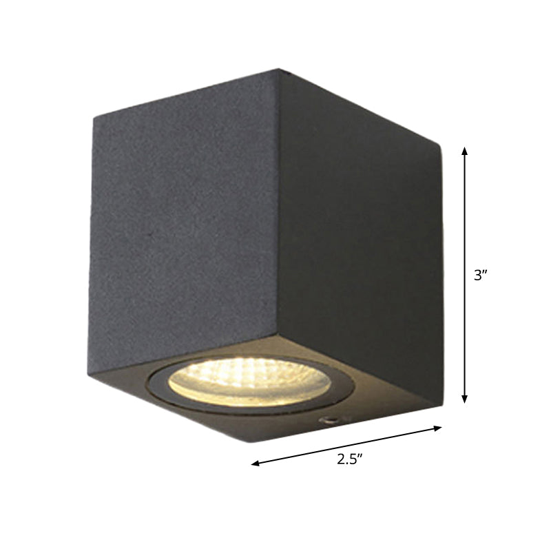 Frendorf | Moderne 1/2-Licht LED Buitenwandmontage Zwarte Driehoek/Cilinder/Rechthoek Sconces Verlichting met Metalen Kap