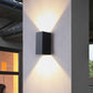 Frendorf | Moderne 1/2-Licht LED Buitenwandmontage Zwarte Driehoek/Cilinder/Rechthoek Sconces Verlichting met Metalen Kap