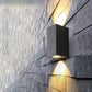 Frendorf | Moderne 1/2-Licht LED Buitenwandmontage Zwarte Driehoek/Cilinder/Rechthoek Sconces Verlichting met Metalen Kap