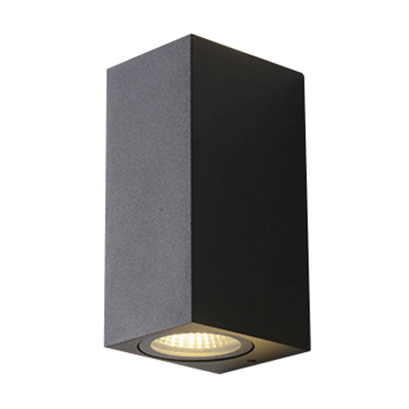 Frendorf | Moderne 1/2-Licht LED Buitenwandmontage Zwarte Driehoek/Cilinder/Rechthoek Sconces Verlichting met Metalen Kap