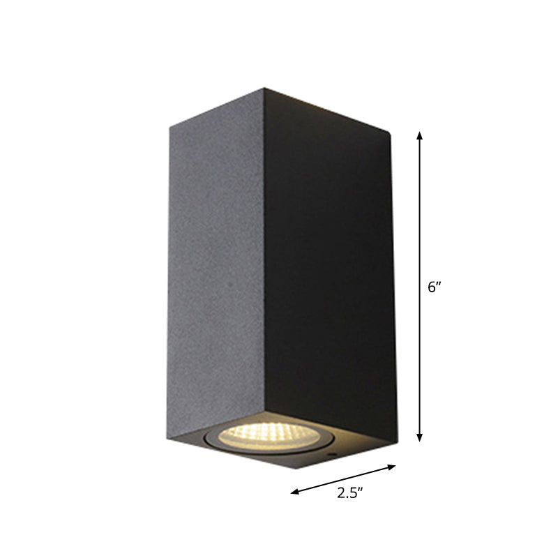 Frendorf | Moderne 1/2-Licht LED Buitenwandmontage Zwarte Driehoek/Cilinder/Rechthoek Sconces Verlichting met Metalen Kap