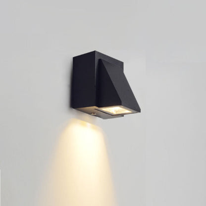 Frendorf | Moderne 1/2-Licht LED Buitenwandmontage Zwarte Driehoek/Cilinder/Rechthoek Sconces Verlichting met Metalen Kap