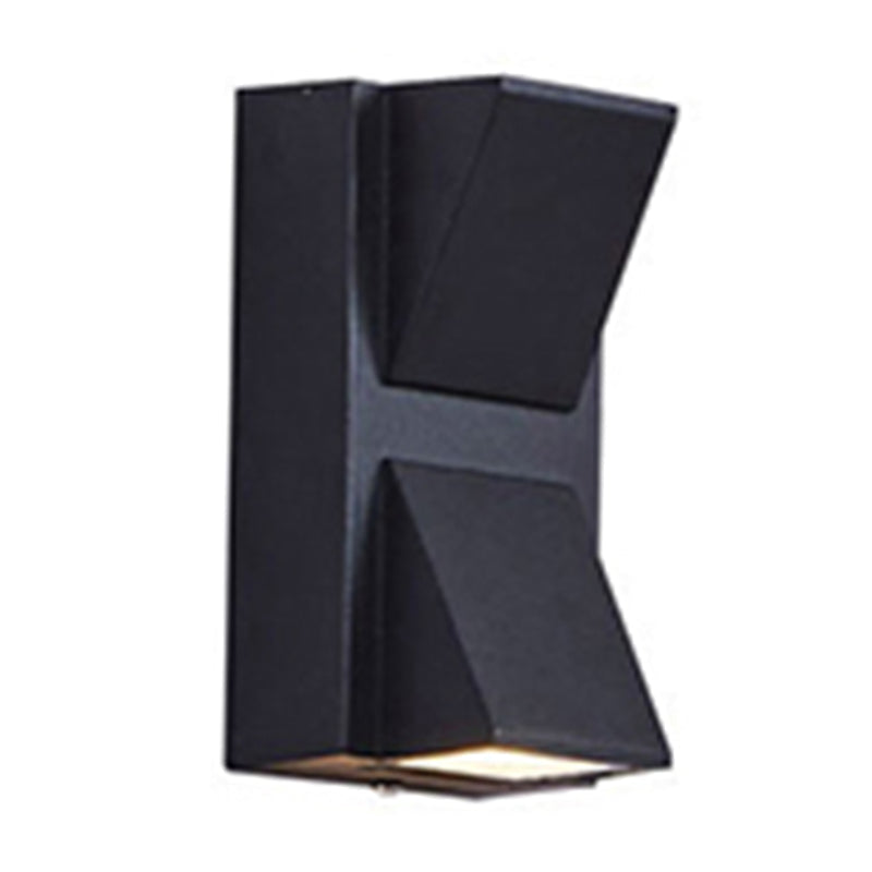 Frendorf | Moderne 1/2-Licht LED Buitenwandmontage Zwarte Driehoek/Cilinder/Rechthoek Sconces Verlichting met Metalen Kap