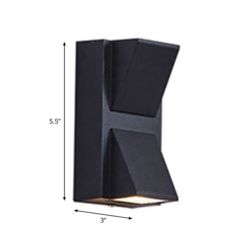 Frendorf | Moderne 1/2-Licht LED Buitenwandmontage Zwarte Driehoek/Cilinder/Rechthoek Sconces Verlichting met Metalen Kap