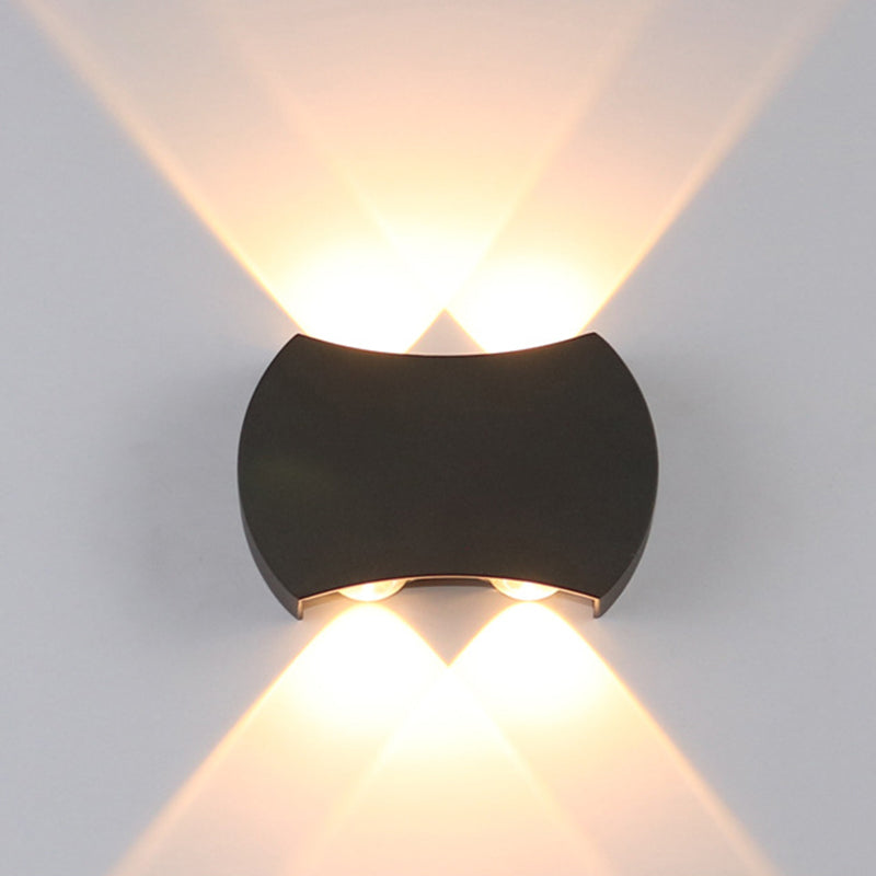 Frendorf | Ellipse/Kurve/Wabennetz Mini Wandleuchte Nordisch Metallic 4/6-Glühbirne Flur LED Wandleuchte in Schwarz