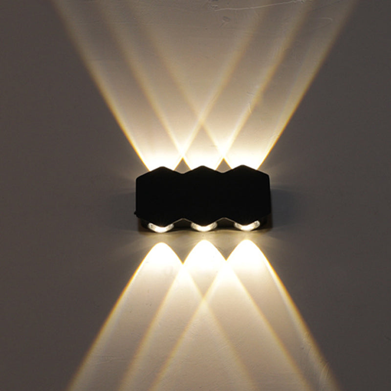 Frendorf | Ellipse/Kurve/Wabennetz Mini Wandleuchte Nordisch Metallic 4/6-Glühbirne Flur LED Wandleuchte in Schwarz