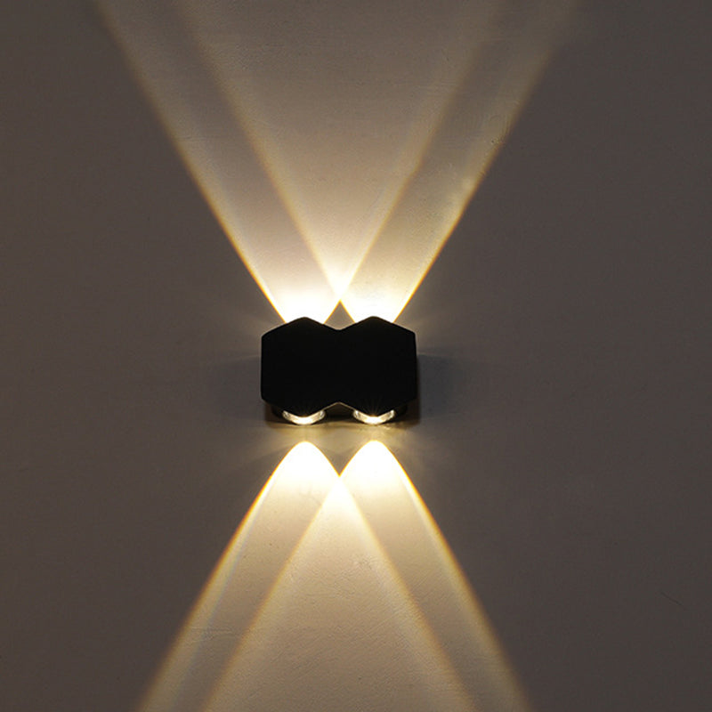 Frendorf | Ellipse/Kurve/Wabennetz Mini Wandleuchte Nordisch Metallic 4/6-Glühbirne Flur LED Wandleuchte in Schwarz
